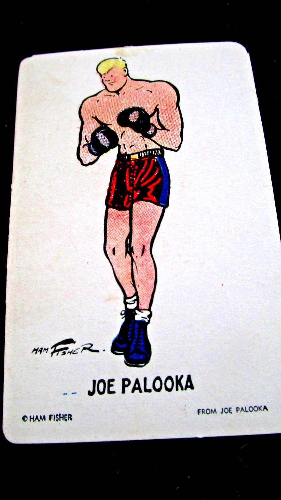 RARE VINTAGE COMIC STRIP/MOVIE CHARACTER JOE PALOOKA SINGLE BLANK BACK SWAP CARD