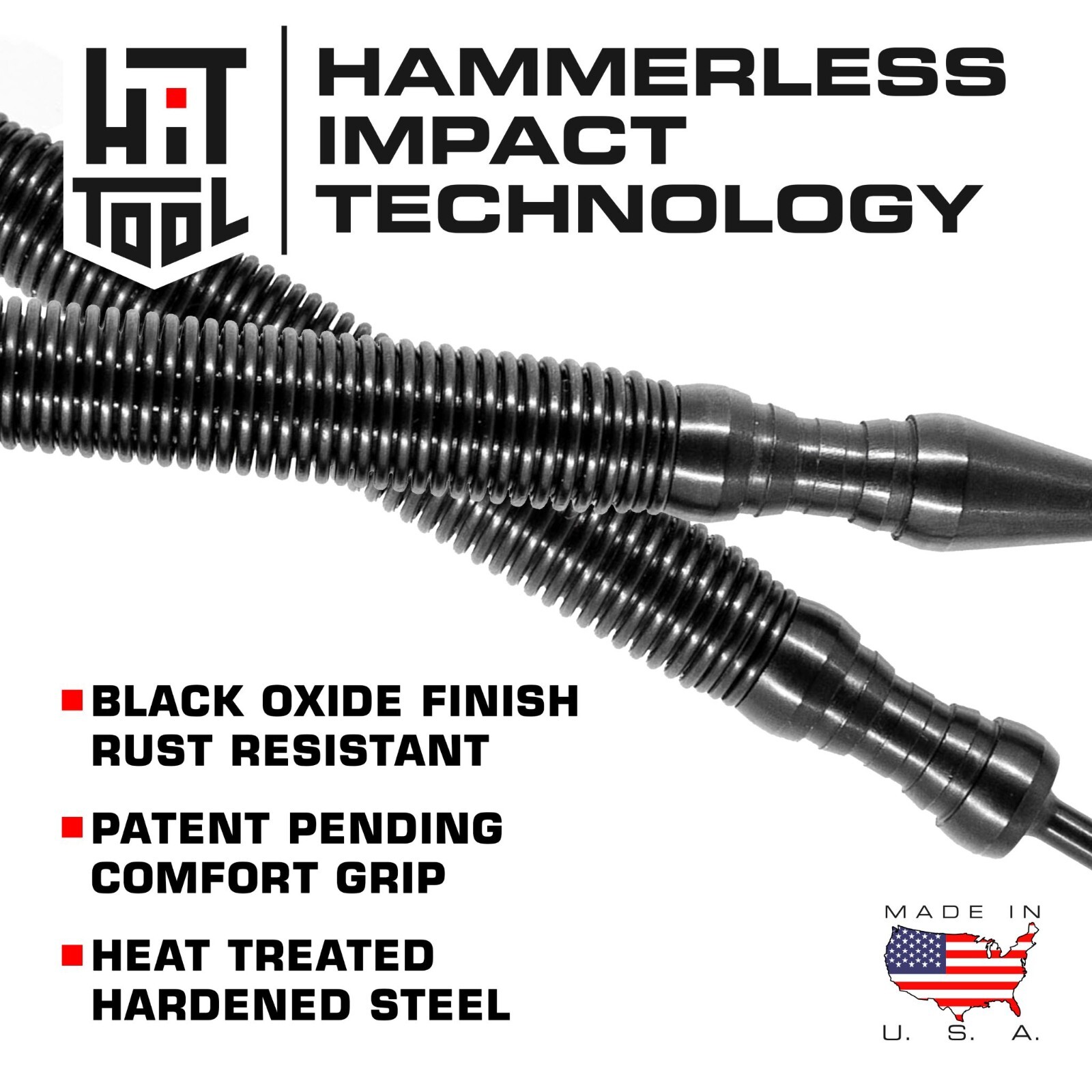 HIT Tool Pro Finish Kit Nail Set Combination Hammerless Spring Tool Set