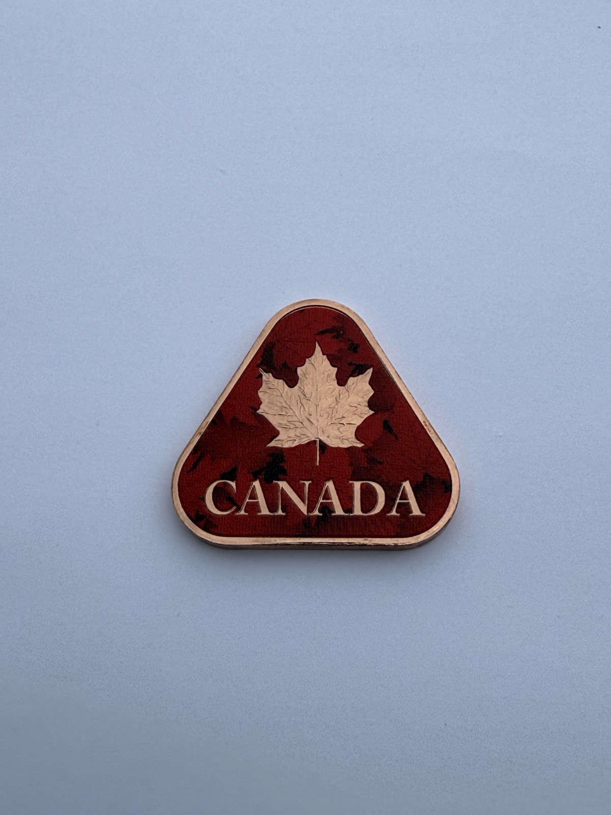 Colorized Maple Leaf 🍁 Canada .999 Fine Copper Reverse Proof Triangle ADVP 1 Oz