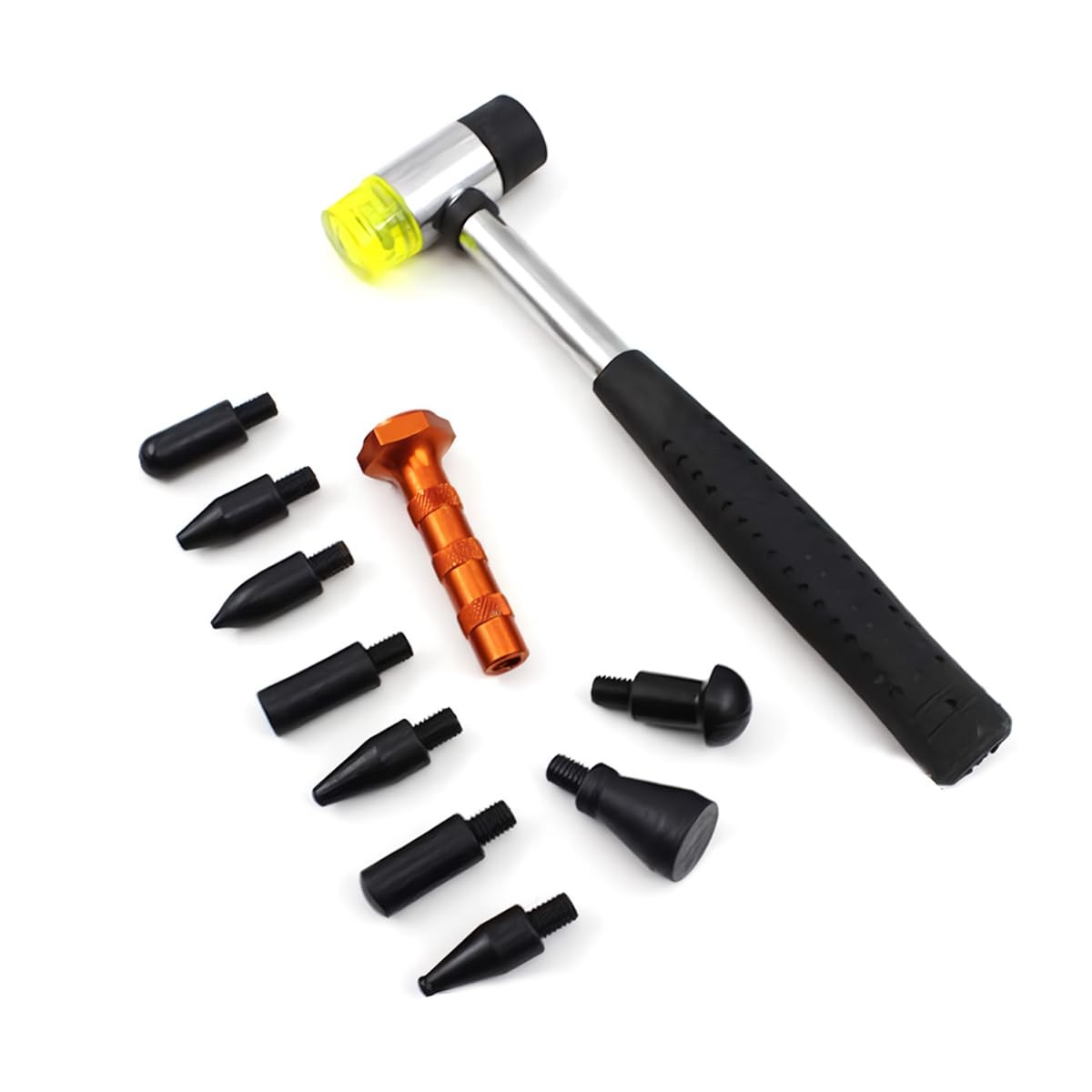 Dent Repair Tool Paintless Removal Kit Rubber Hammer 9 Tips Auto Body Car Truck