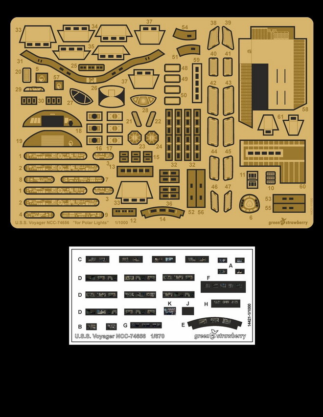 1/1000 USS Voyager NCC-74656 Detail Set for Polar Lights [STAR TREK Voyager]