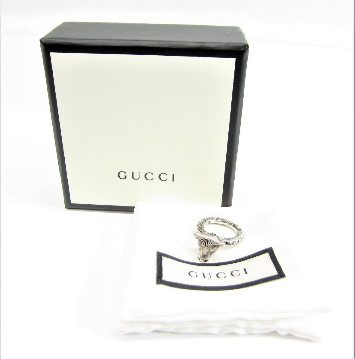 Gucci Anger Forest/Bull Head/Anger Fest Bull Head Ring/Silver Size 8 Ring Up3198