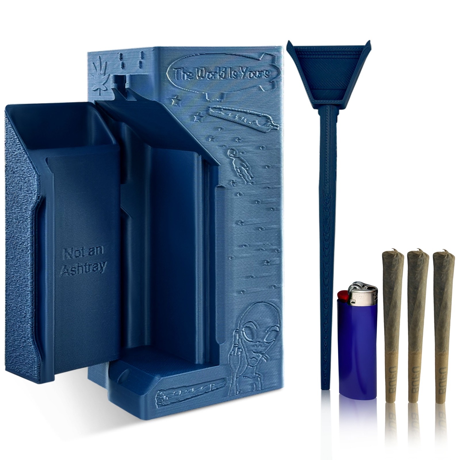 Cone Packer For King Cones -ConePacking Station -PreRoll Filler With Scoop- Navy