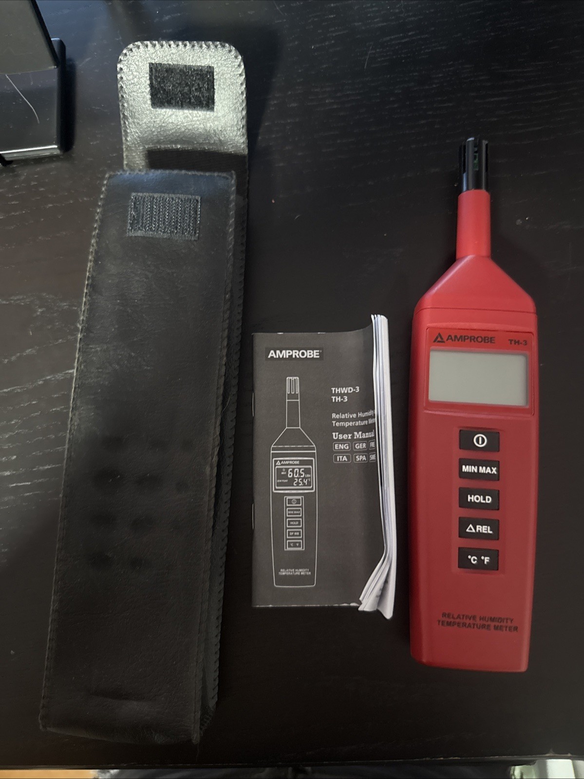 Amprobe TH-3 Relative Humidity Temperature Meter Dual Display Probe Sensor