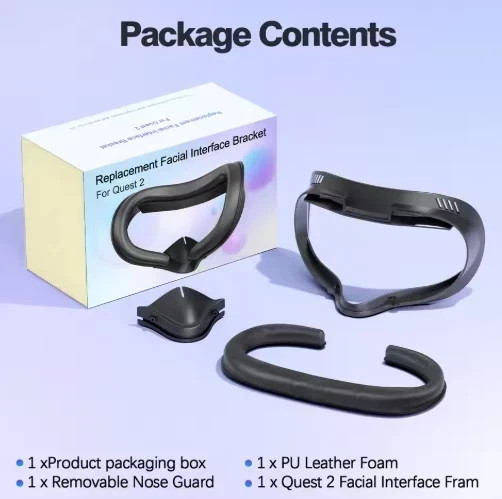 Face Cushion Pad for Meta Quest 2 VR Facial Interface Replacement PU Leather ...