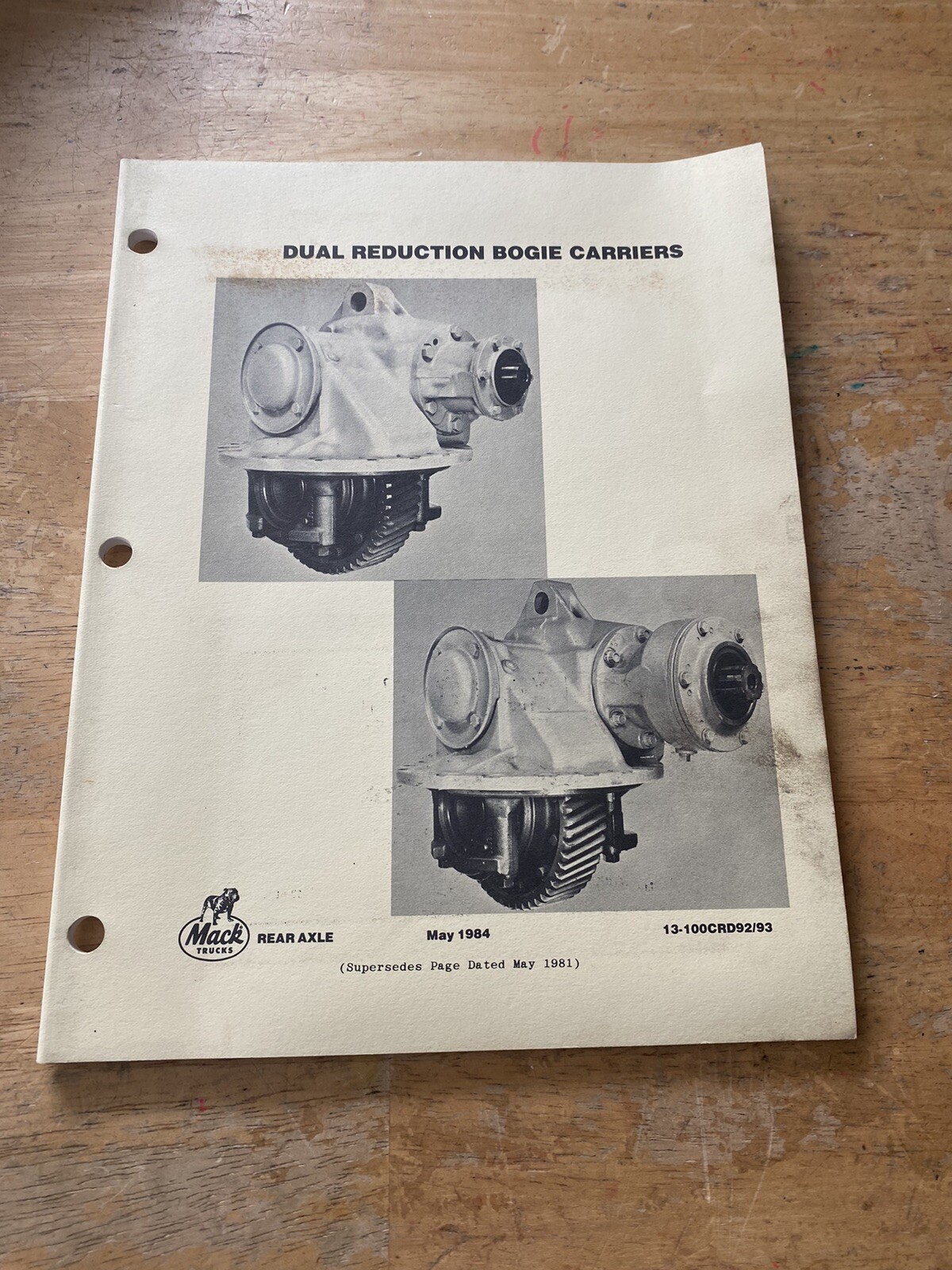 1984 Mack Trucks Dual Reduction Bogie Carrier Service Technical Manual