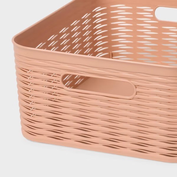 2pk Medium Wave Decorative Container Terracotta