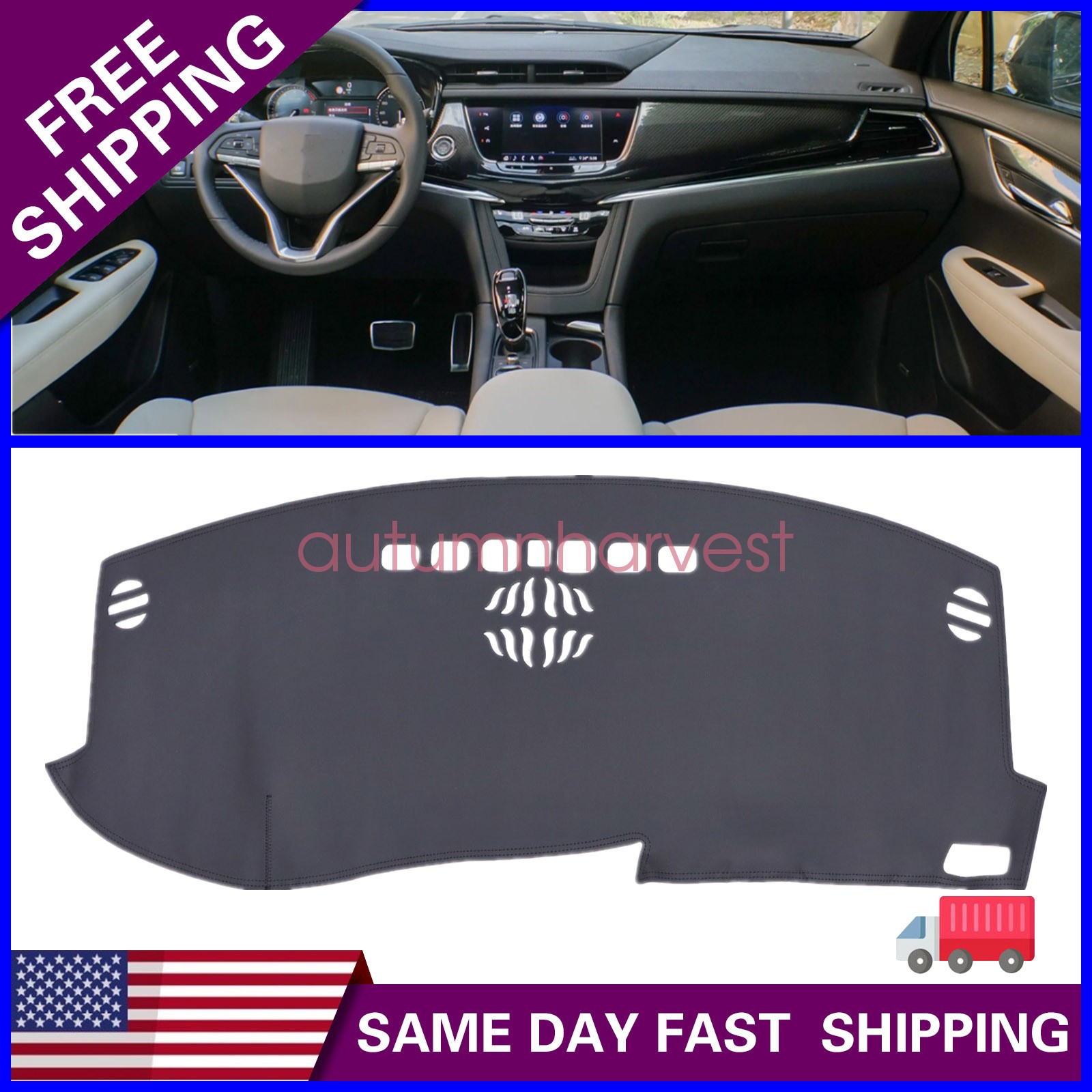 For 2020 2021 2022 2023 Cadillac XT6 Leather Dashboard Dash Cover Dashmat Mat