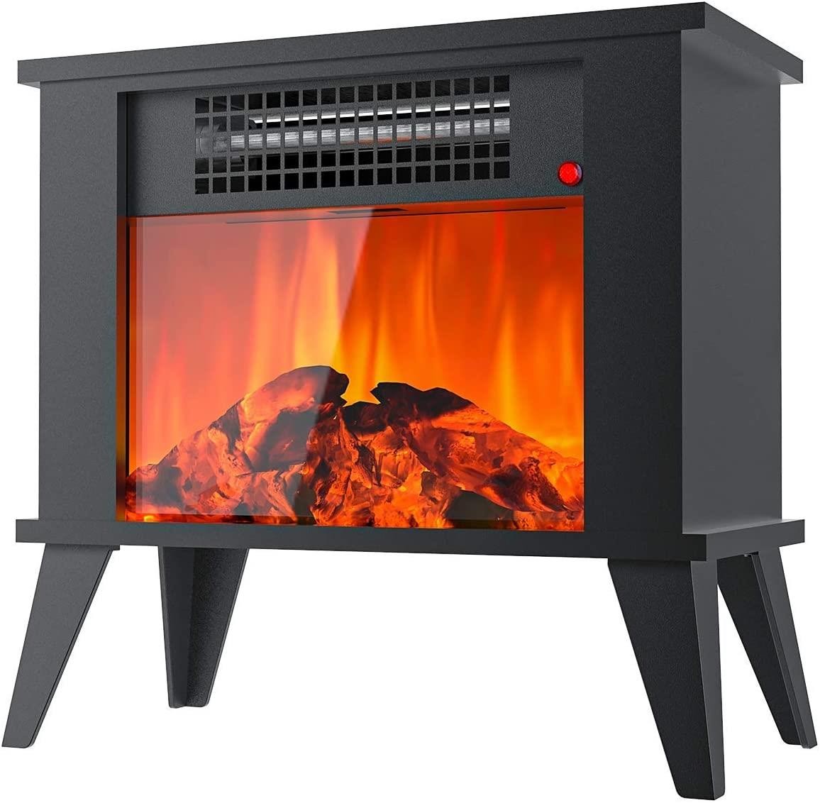 3400 BTU 1000W Electric Home Infrared Emulation Flame Space Heater 500sq.ft.