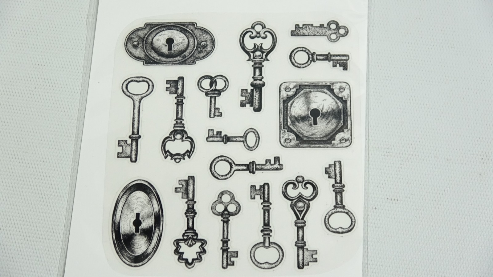 1 Sheet Gothic Antique Style Halloween Skeleton Keys Stickers