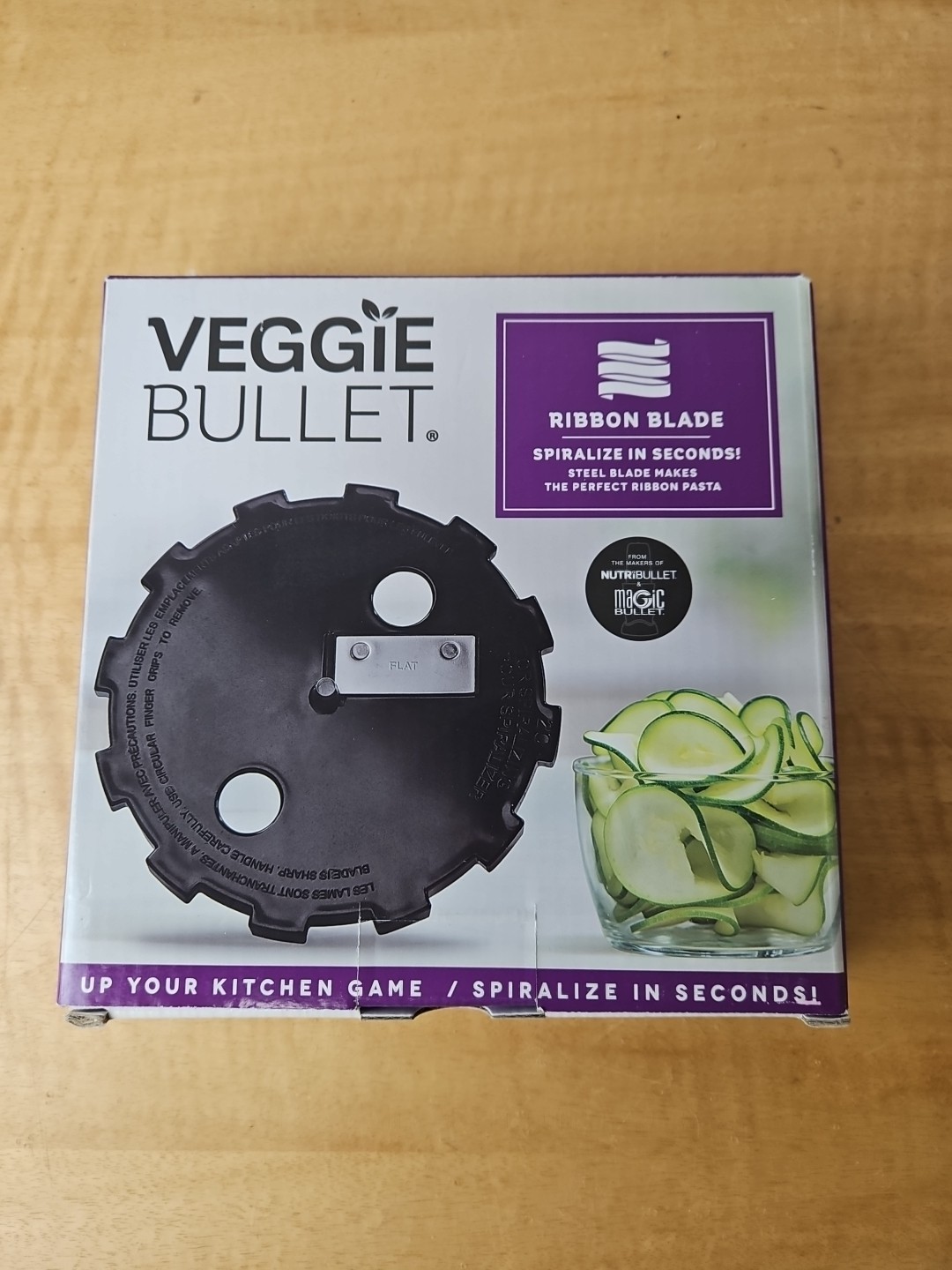 VEGGIE BULLET Ribbon Blade Spiralize steel blade in box, new