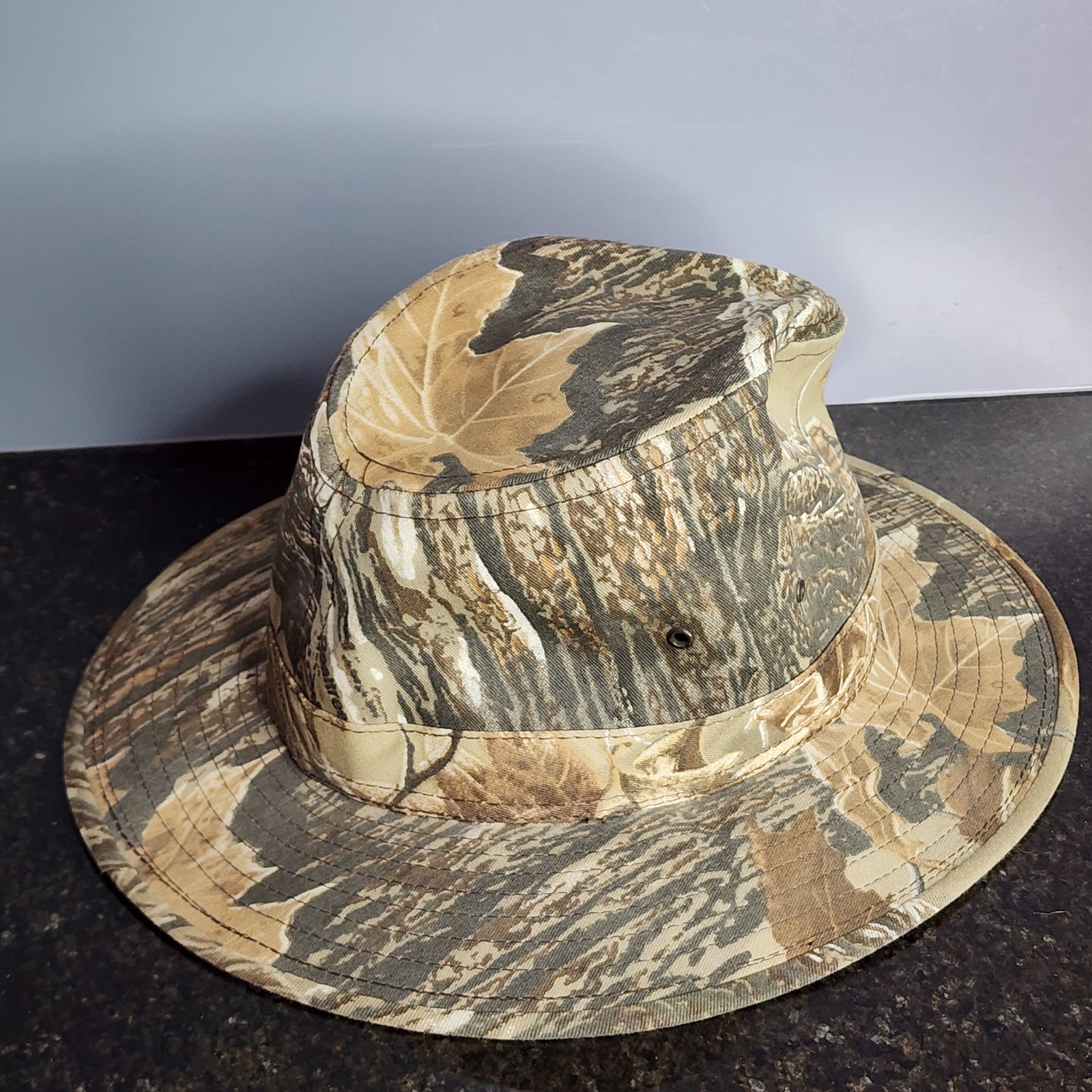 Vintage Realtree Advantage Camo Fedora Hat Safari Outback Hunting Mens Large USA