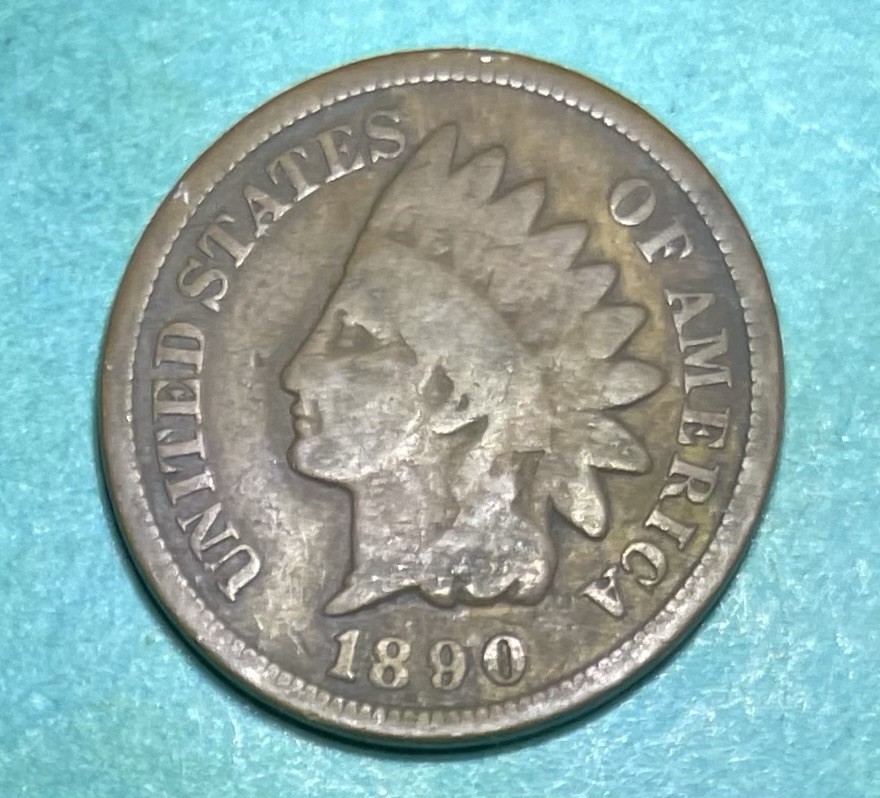 1890 Indian Head Cent Penny Philadelphia Mint