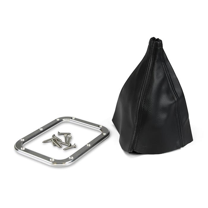 Lokar Manual Transmission Shift Boot 70-BFMB; Boot and Ring Set Rectangle Black