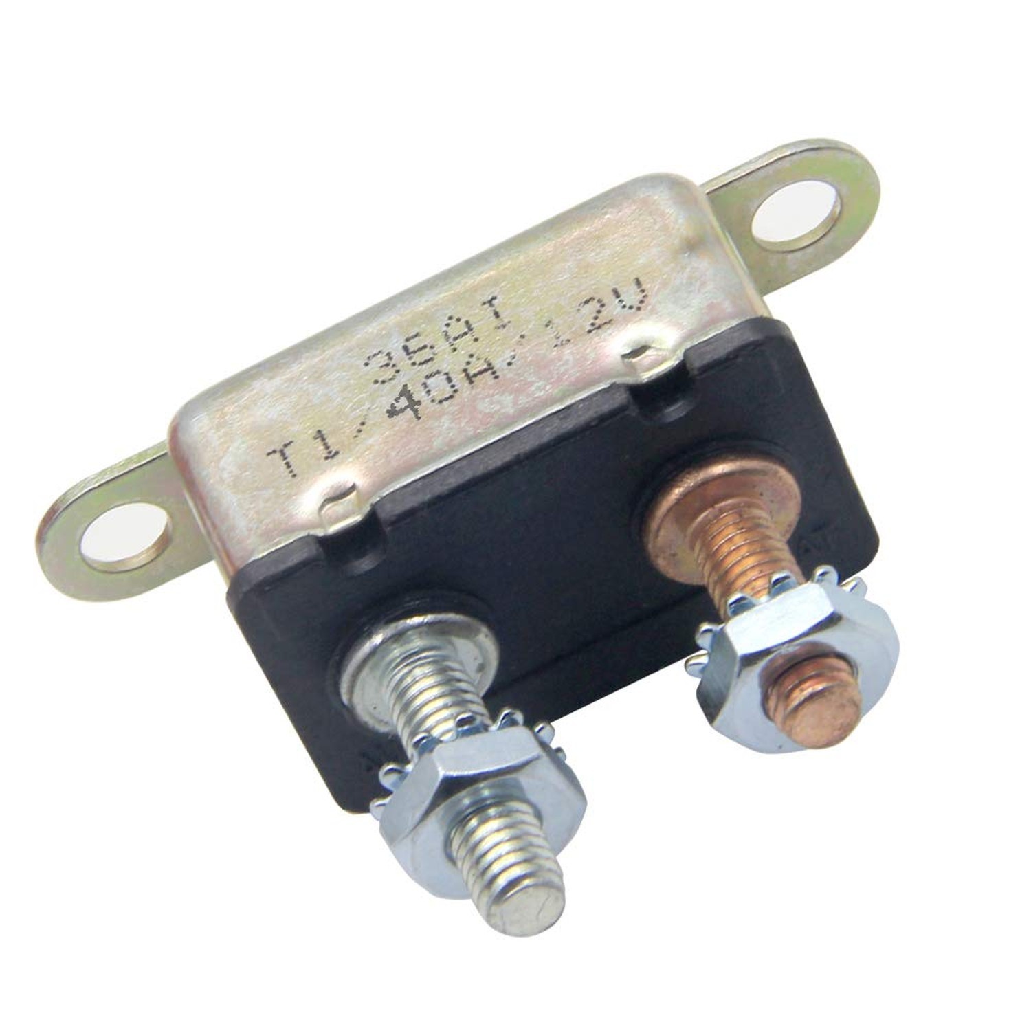12V 40A Circuit Breaker, 10-32 Stud Bolt Terminals Bracket Auto Reset for Aut...