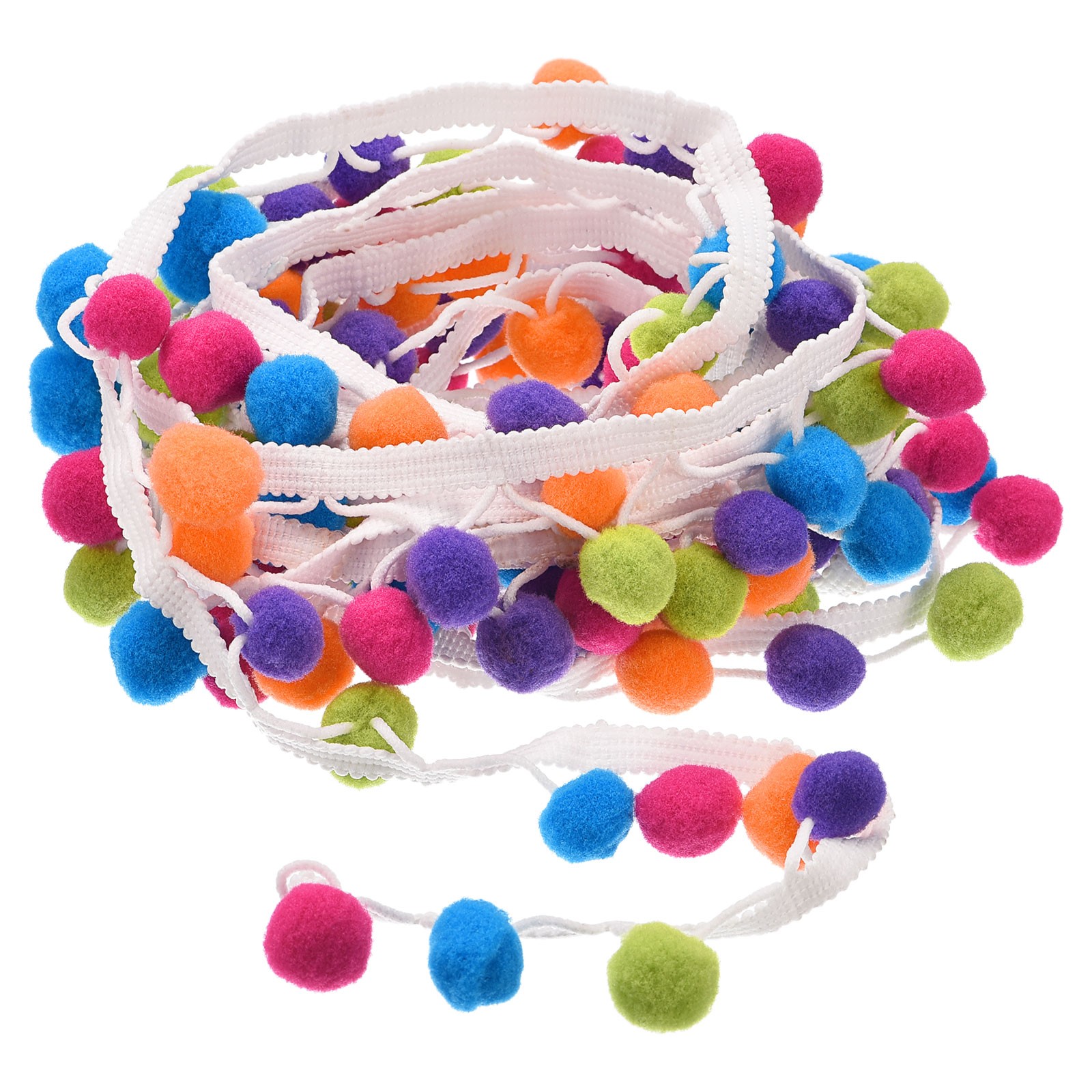 5 Yards Pom Pom Ball Fringe Trim Ribbon Sewing for DIY Crafts Multicolor