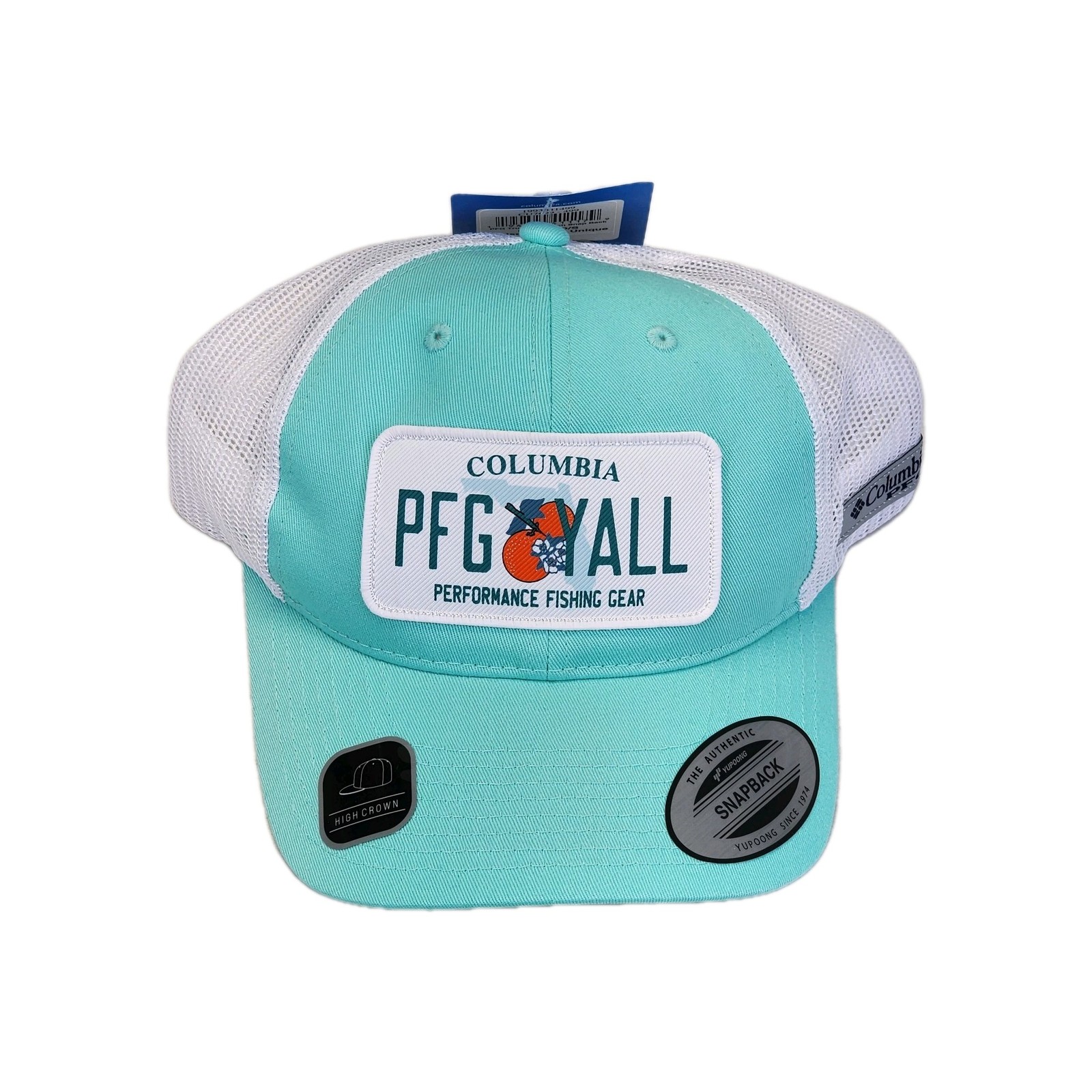 Columbia PFG Ya'll Florida Fishing Cap Hat High Crown Trucker Mesh Snapback New