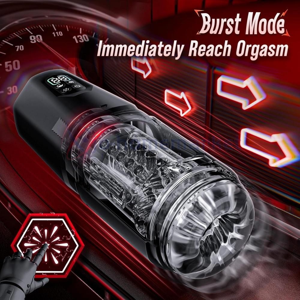 Male Masturbaters Automatic HandsFree Rotating Cup Thrusting Stroker Lubricants