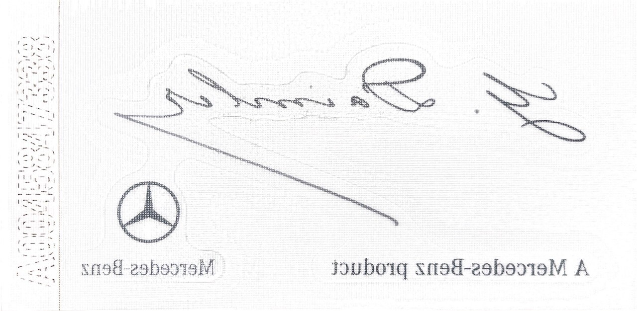 MERCEDES CLEAR WINDSHIELD GLASS DECAL STICKER SIGNATURE SIGNED BY DAIMLER
