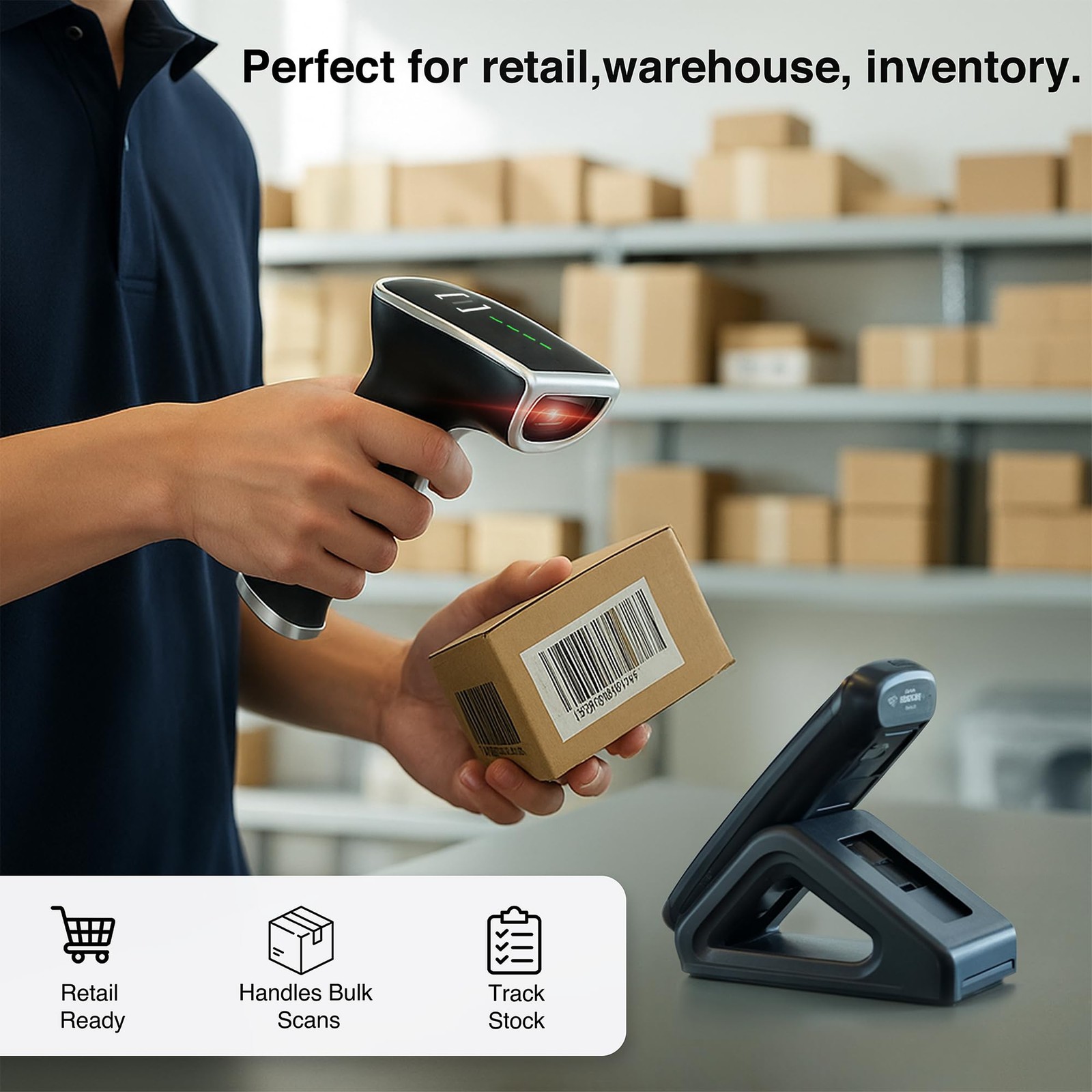 Scanmarker 1D/2D Barcode Scanner Wireless – Boost Speed & Accuracy with...
