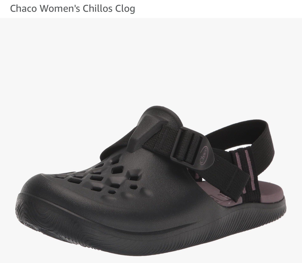 Chaco Chillos Clog w Strap - Black w Purple - Women’s 6.