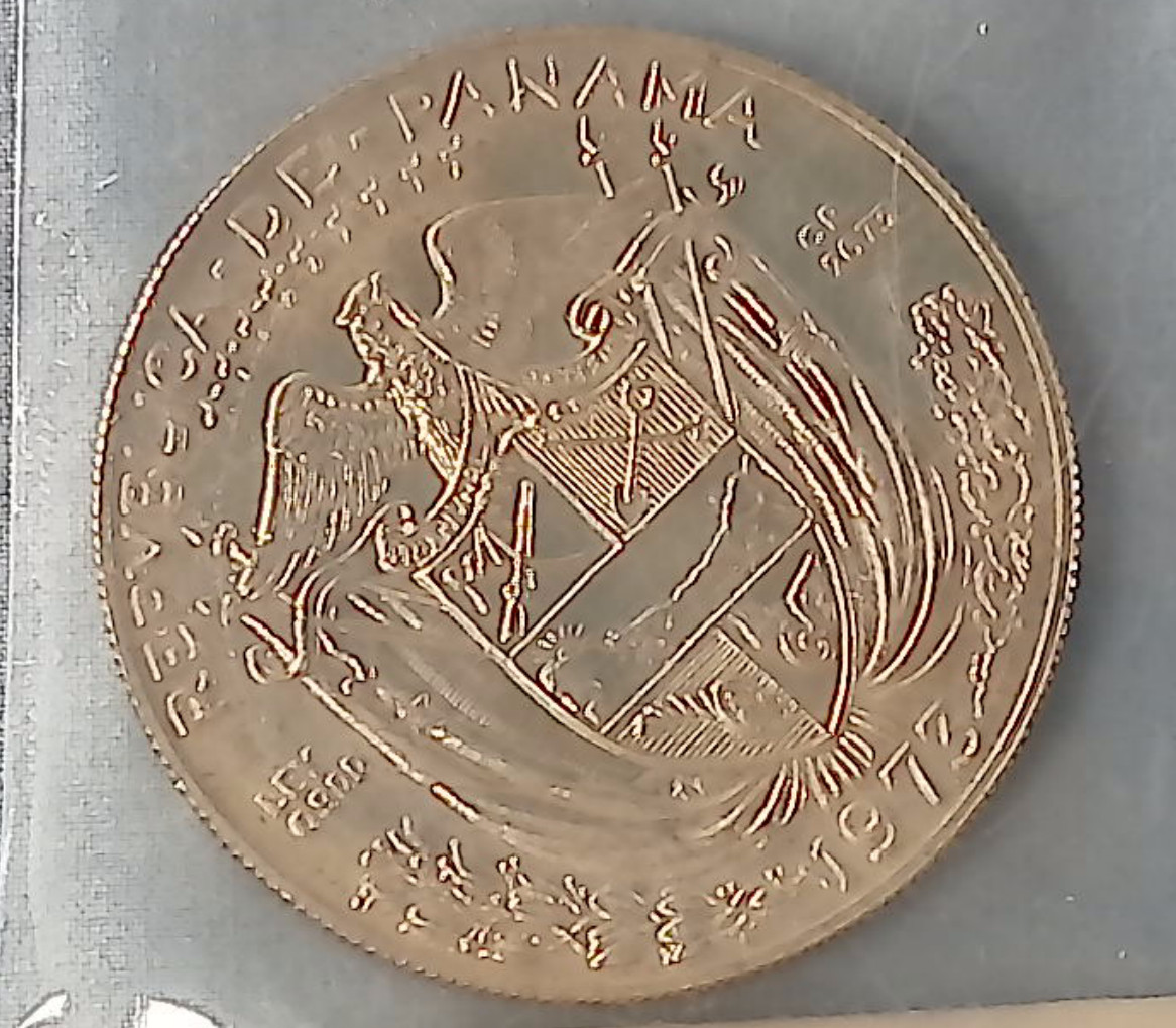 1973 Panama 1 Balboa Struck at SF Mint 90% Silver (26.73 grams)