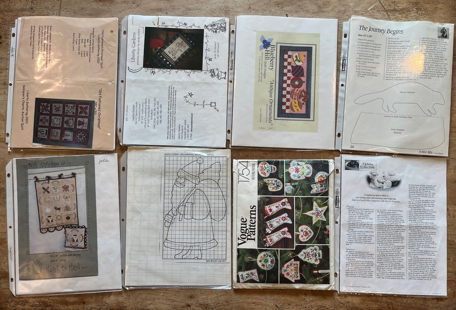 Lot Of 8 Quilt Patterns, Christmas, Santa, Winter, Primitive, Crafts, Copies?