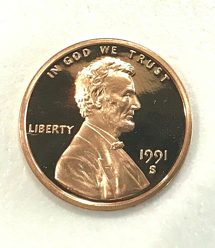 1991 P D S UNCIRCULATED LINCOLN CENTS + PROOF (3 COINS)