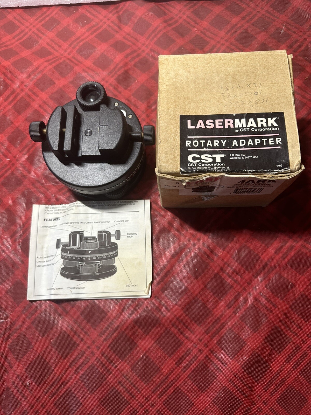 CST CORPORATION UNIVERSAL ROTARY ADAPTER LEVEL, LASER LAND SURVEY