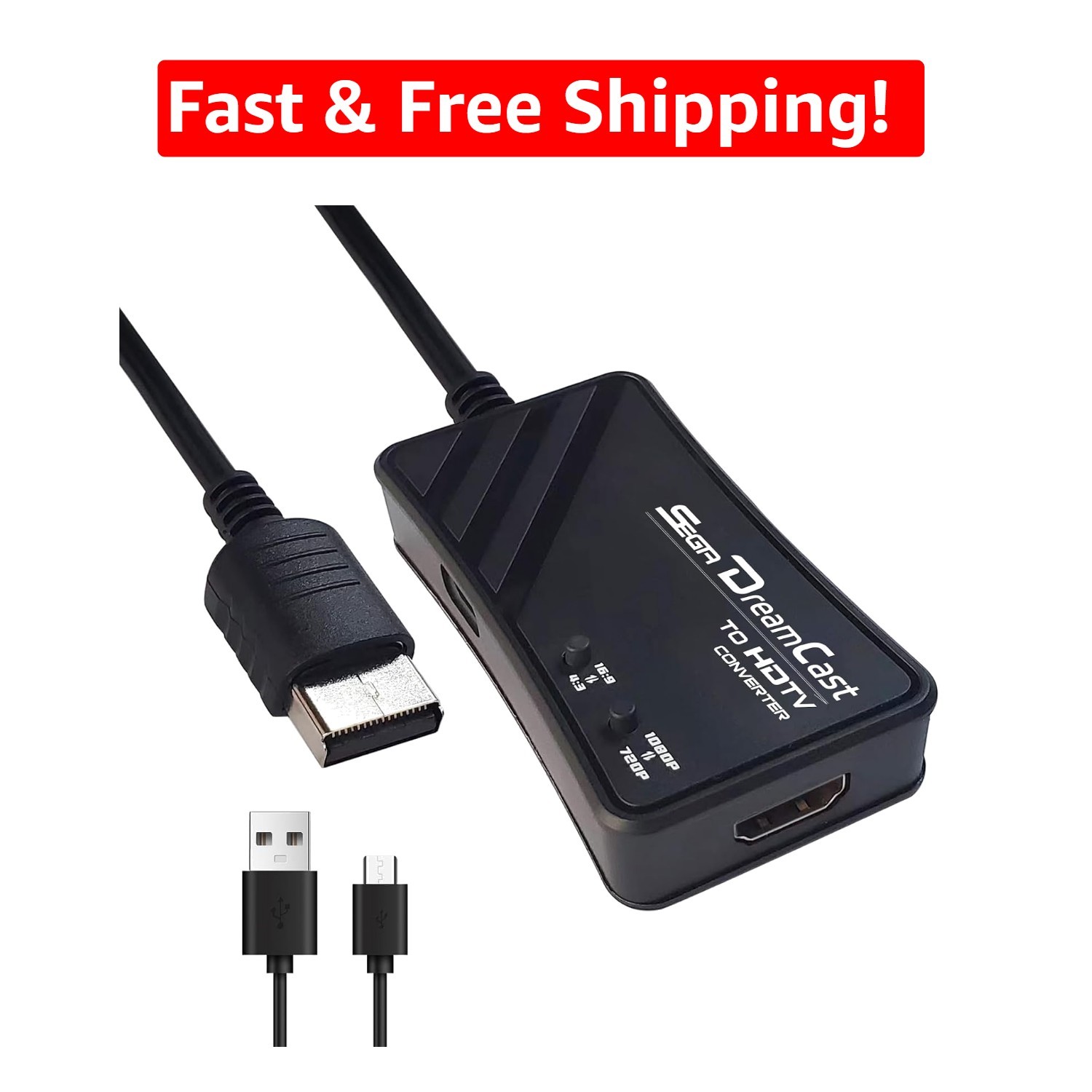 Retro Sega Dreamcast to HDMI Converter – Plug and Play for Seamless Use