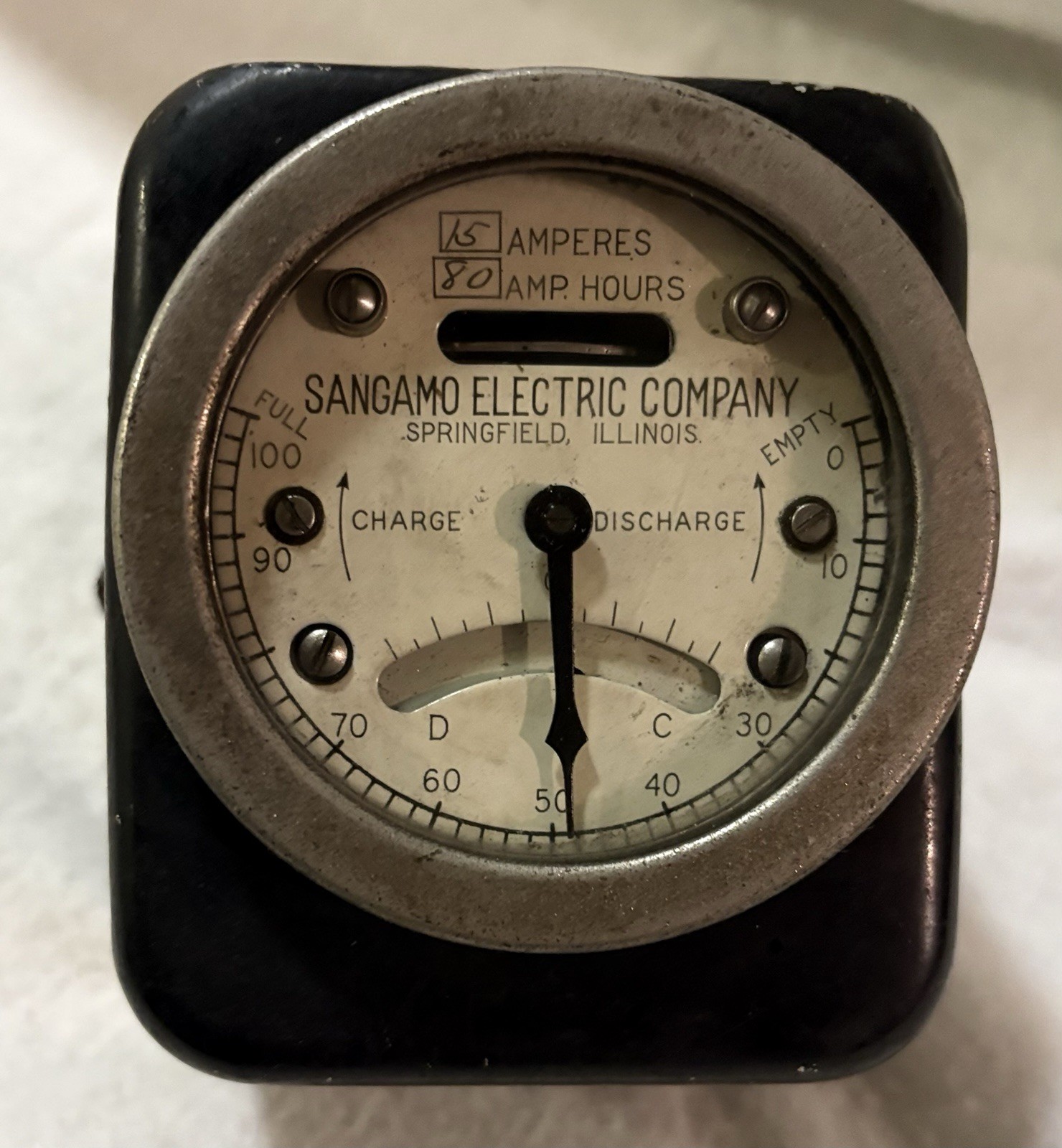 Antique Sangamo Ampere Hour Meter, Model MS, 1910-1920s