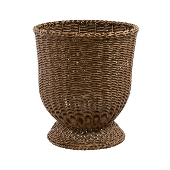 16 inch Brown Woven Resin Urn Planter, W135