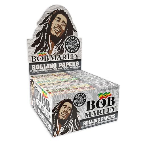 Bob Marley Rolling Paper - King Size (110mm) Ultra Thin Paper - (Box of 50)