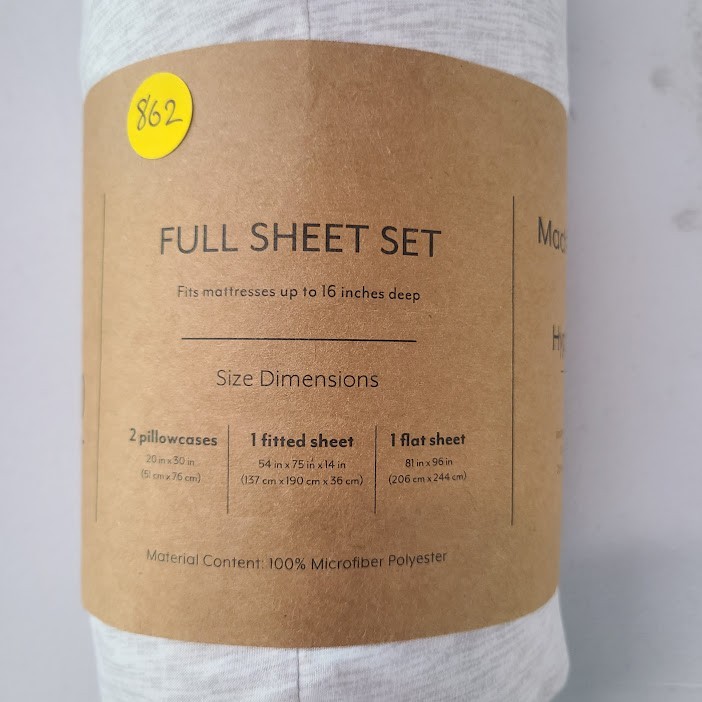 Hypoallergenic 4 Piece Full Sheet Set Color Gray