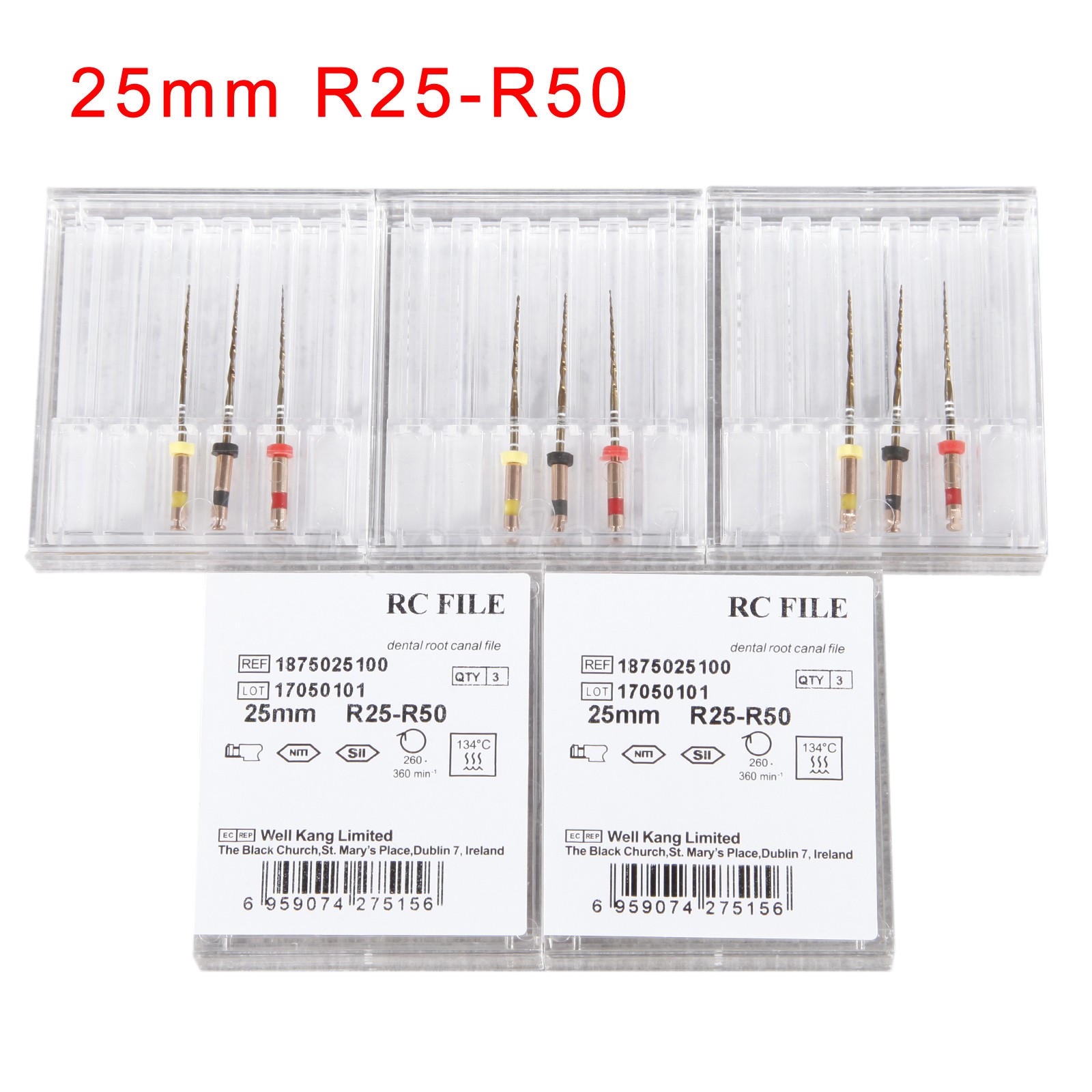 5 Packs Dental Endodontic Reciprocating RC Files 25 mm Assorted # 20/25/40 Endo