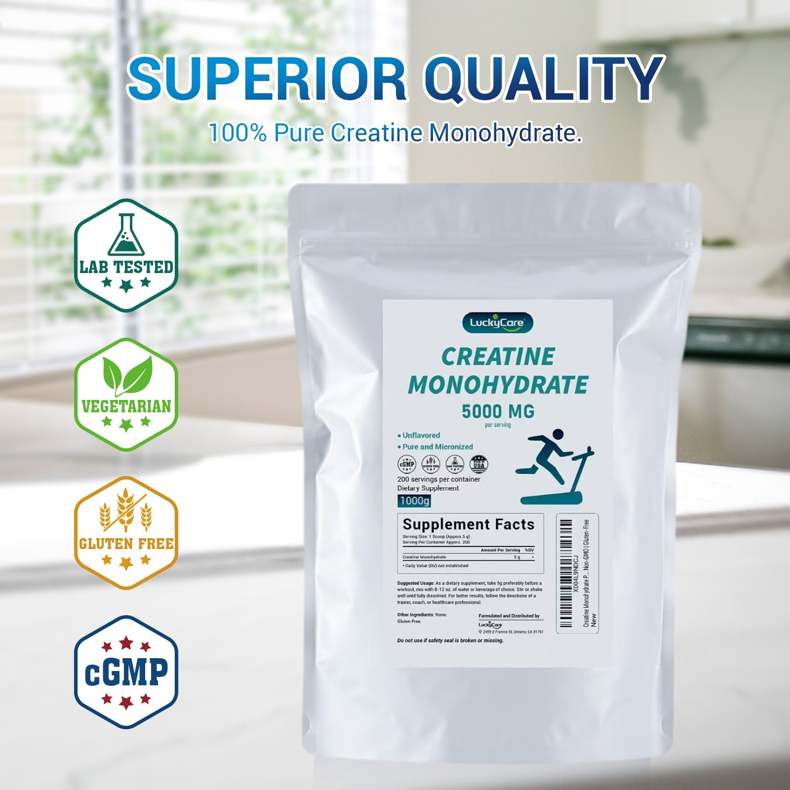 2.2lbs Pure Creatine Monohydrate Powder, Micronized Creatine Powder, Unflavored