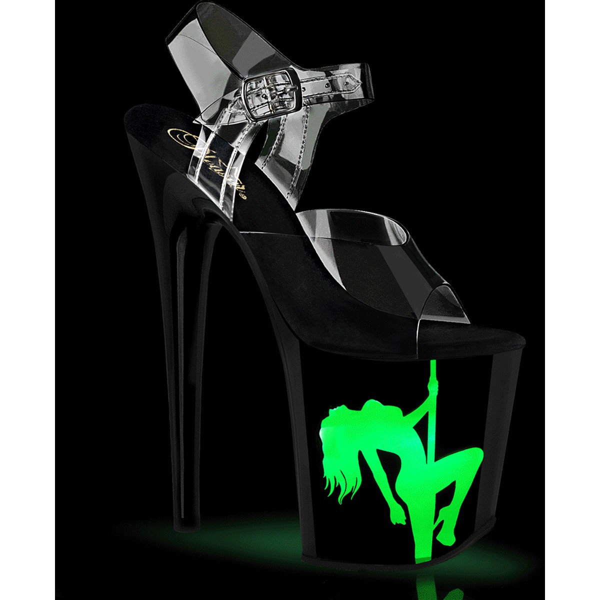 Pleaser 8" Heel Led Illuminated Ankle Strap Sandals Adult Women Flamingo/808Nlsg