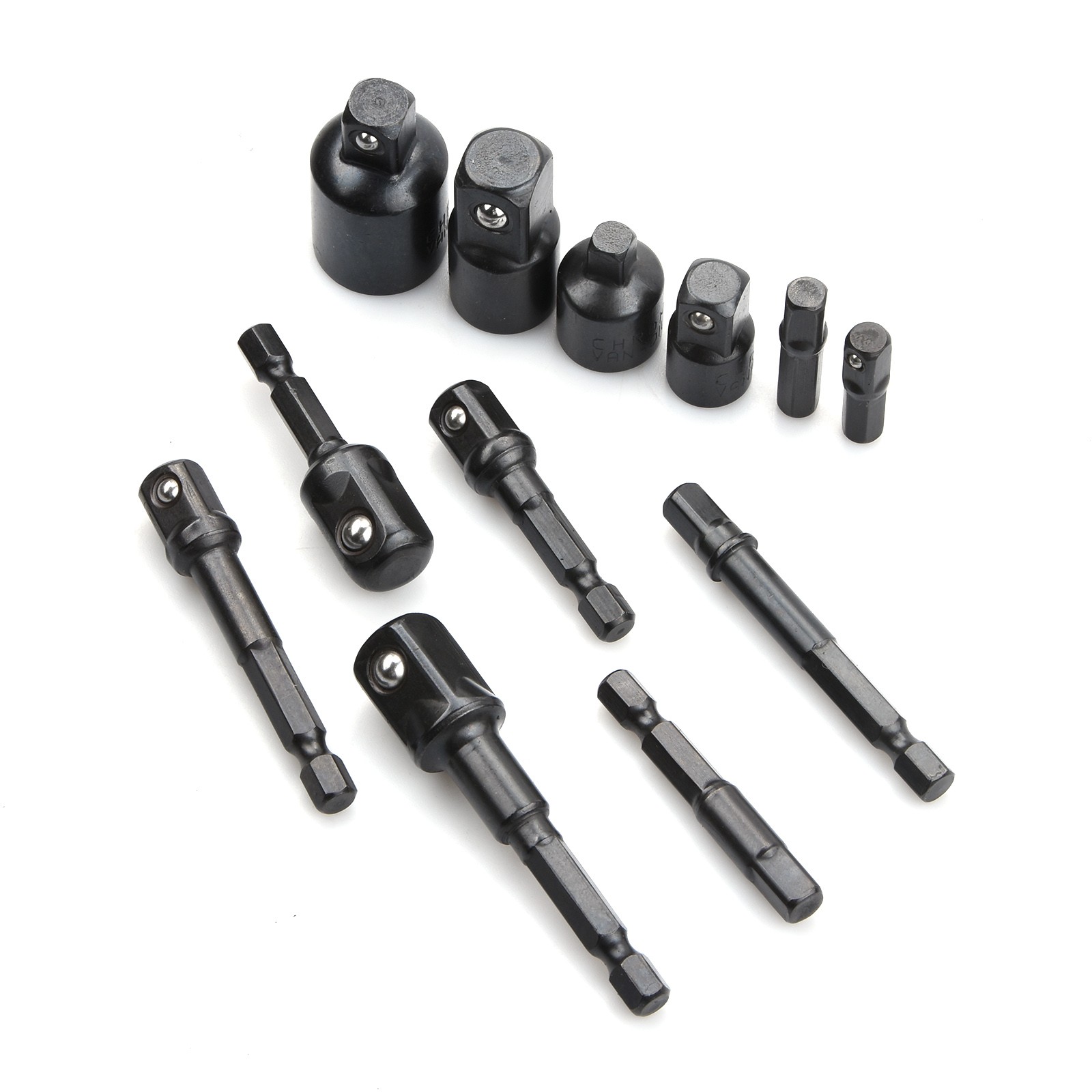 Impact Socket Adapter Set Chrome Vanadium 1/4 3/8 1/2" Drill Nut Driver Bit Kit