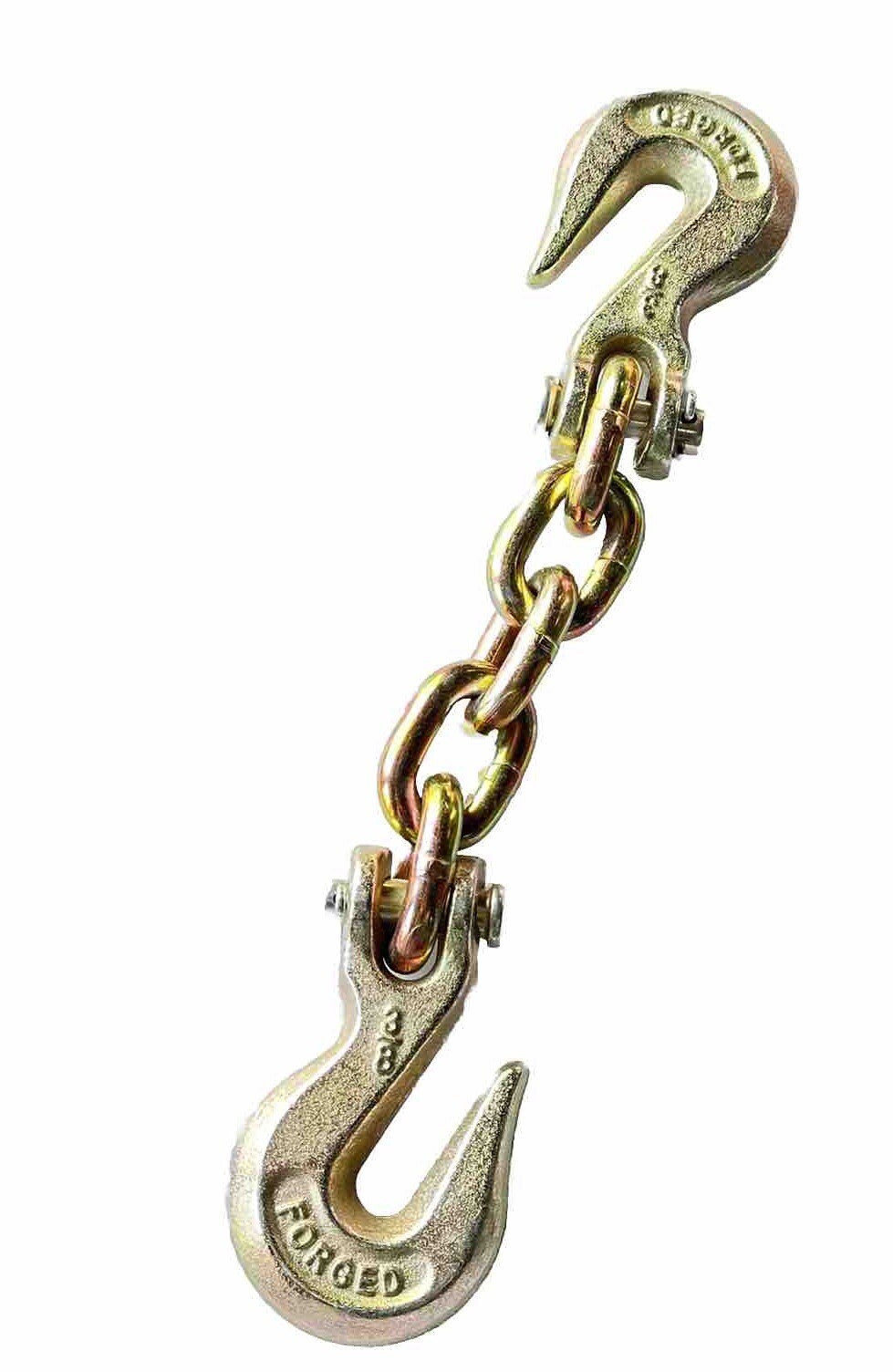 6-Ton 13” Chain Link 3/8” Double Grab Hooks G70 Auto body Dent Repair Tow Puller