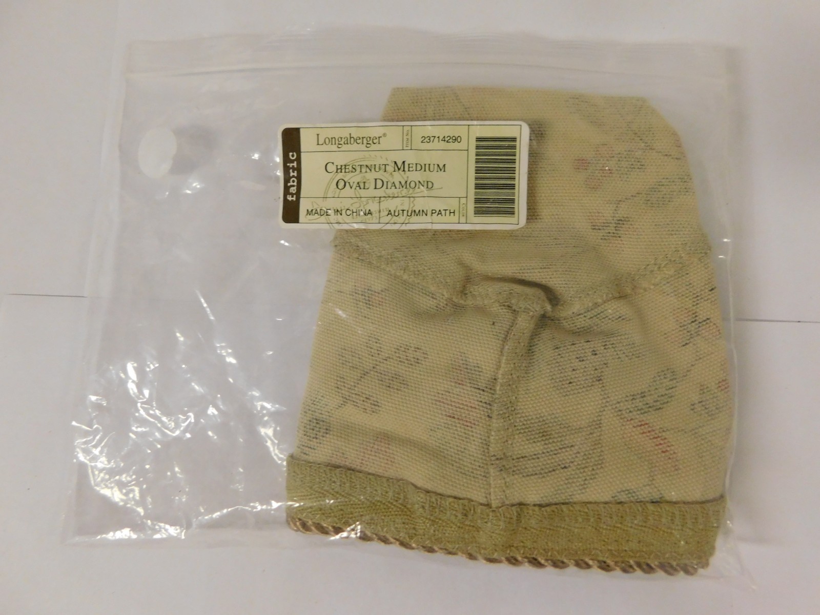 Longaberger Chestnut Medium Oval Diamond Fabric Liner NEW Autumn Path