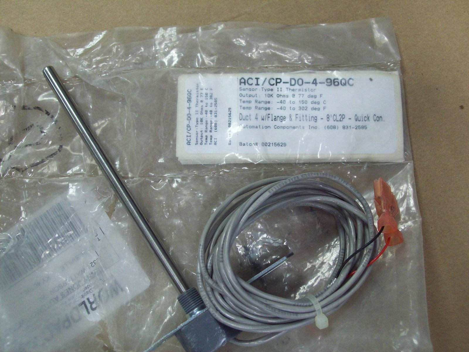 *NEW* AUTOMATION COMPONENTS TYPE II THERMISTOR SENSOR ,  ACI/CP-D0-4-96QC