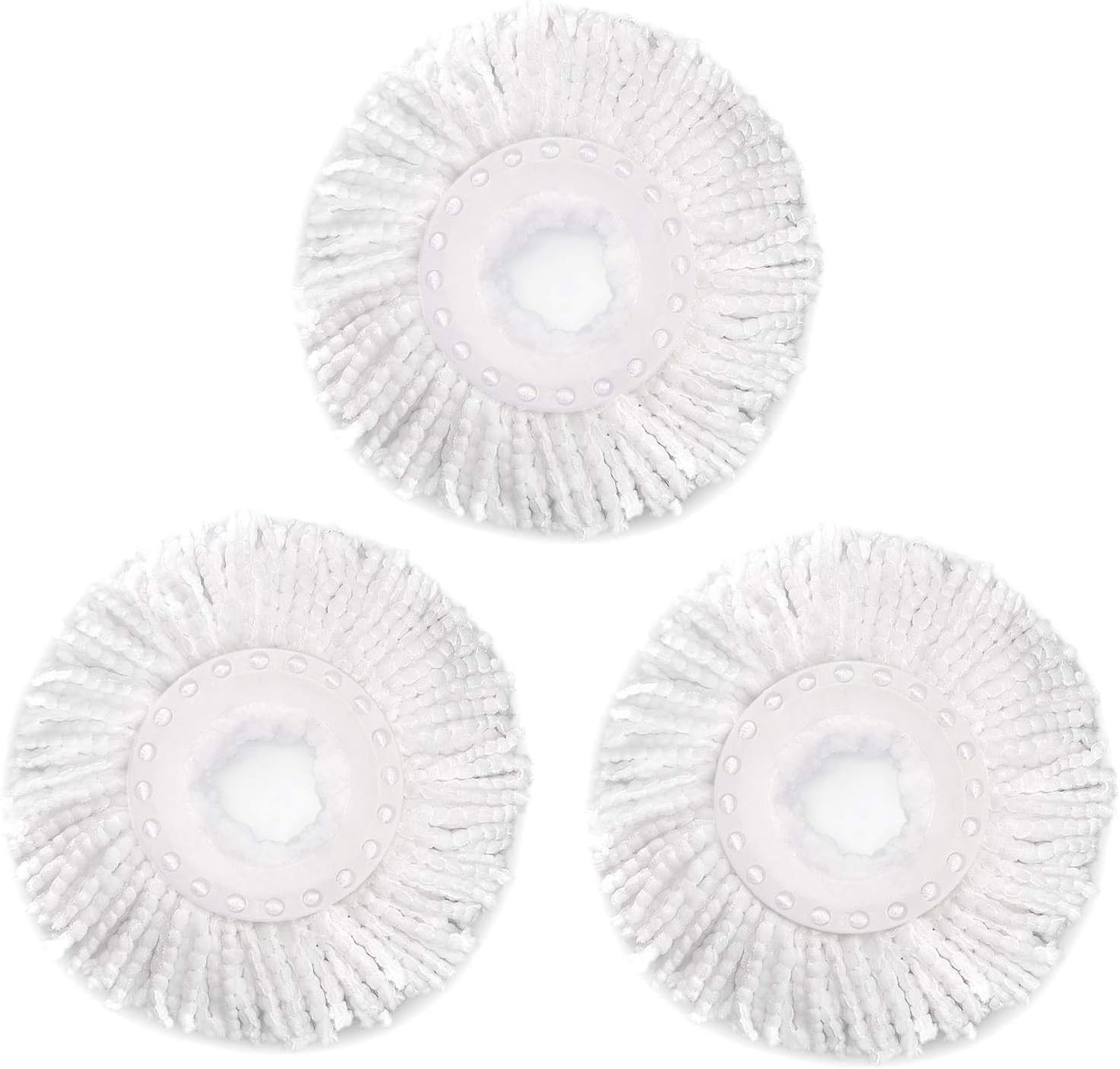 3-Pack Microfiber Spin Mop Replacement Heads for Universal 360 Mop Systems