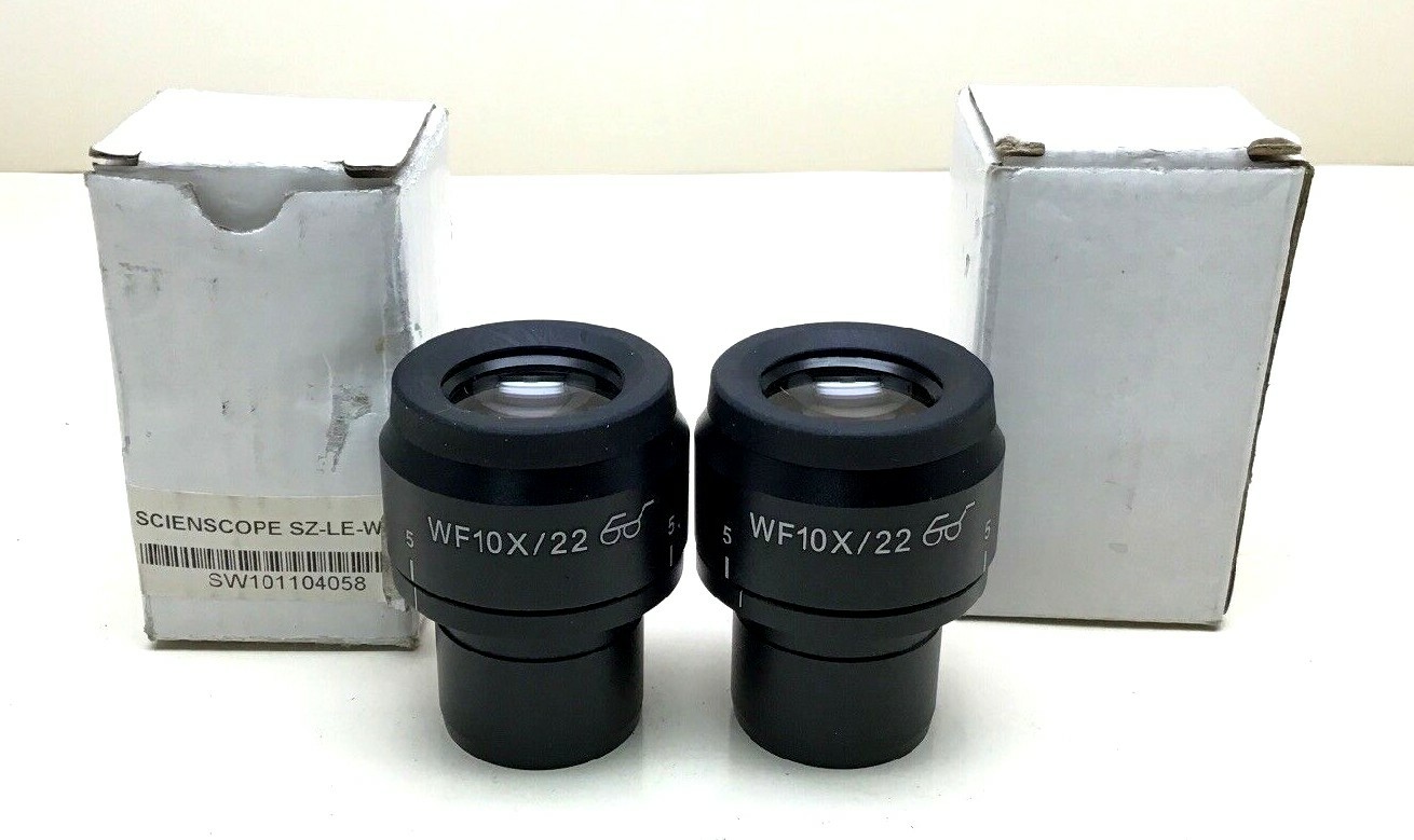 SCIENSCOPE WF10X/22 SZ-LE-W10 MICROSCOPE EYEPIECE PAIR