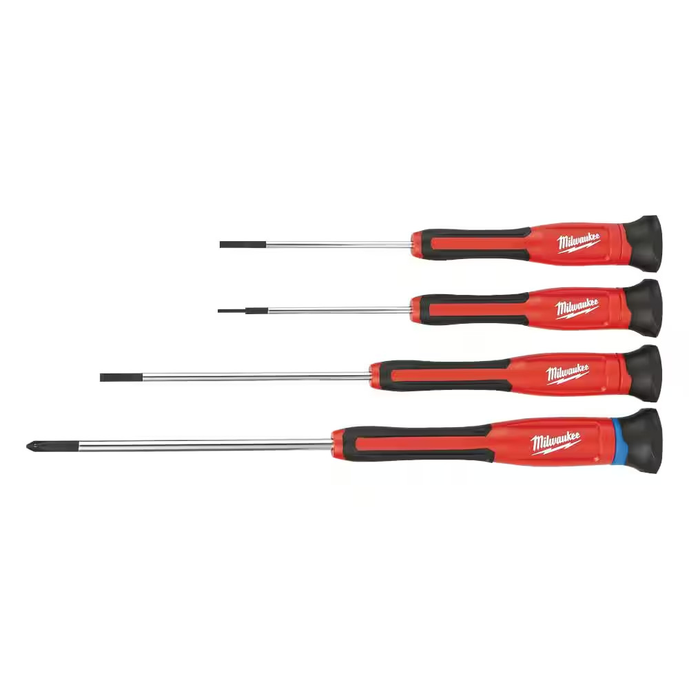 Precision Phillips/Slotted Flat Head Combination Screwdriver Set (4-Piece)
