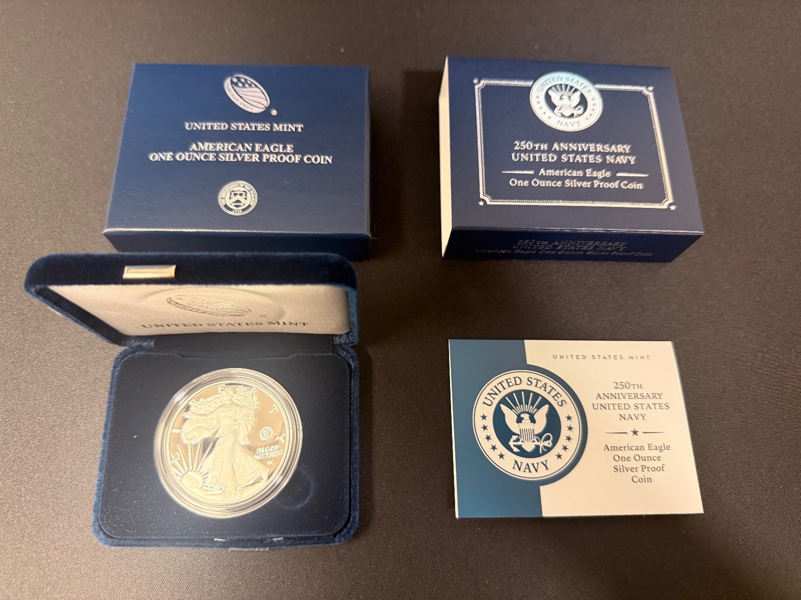 250th Anniversary United States Navy American Eagle One Ounce Silver Proof Coin