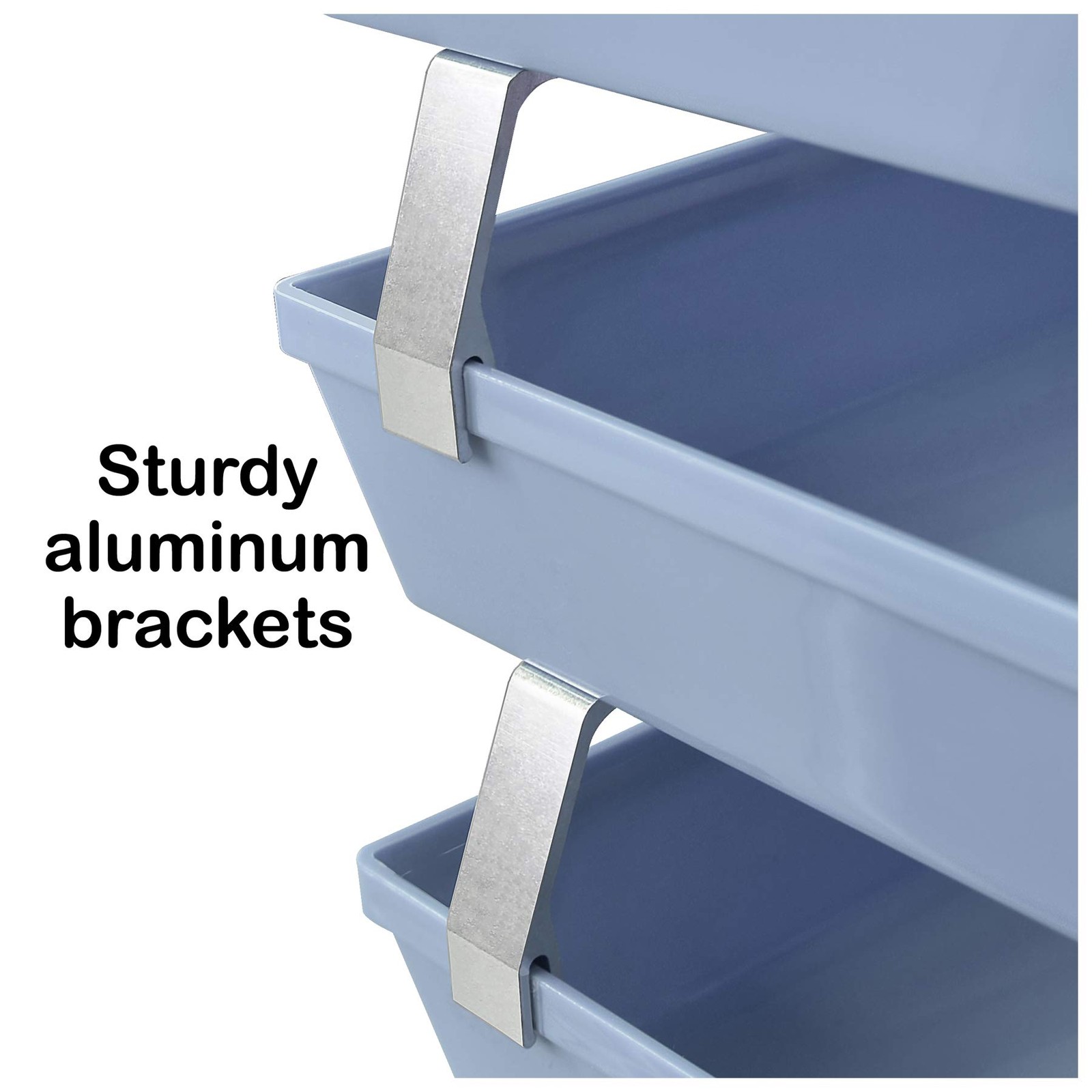 Solid Blue Plastic 4 Tier Side Load Letter Size Desk File Tray Organizer