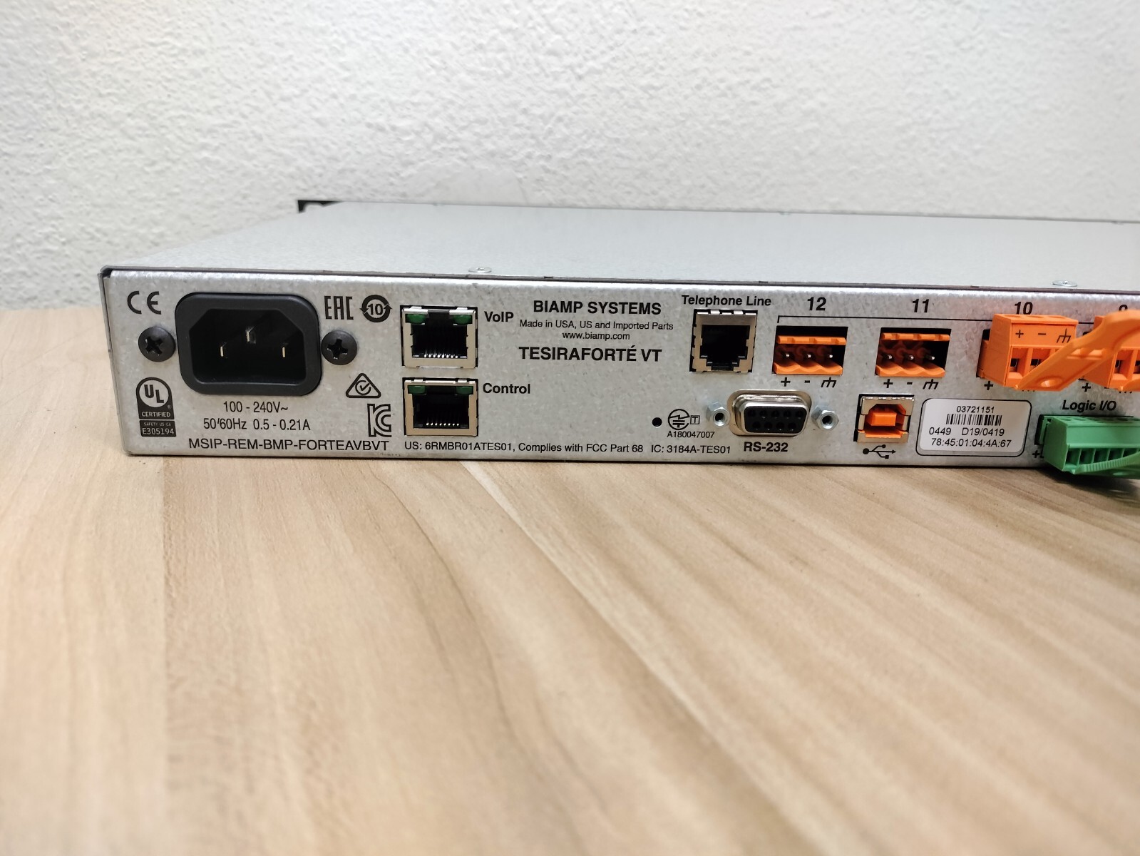 Biamp TesiraFORTE VT Digital Audio Server