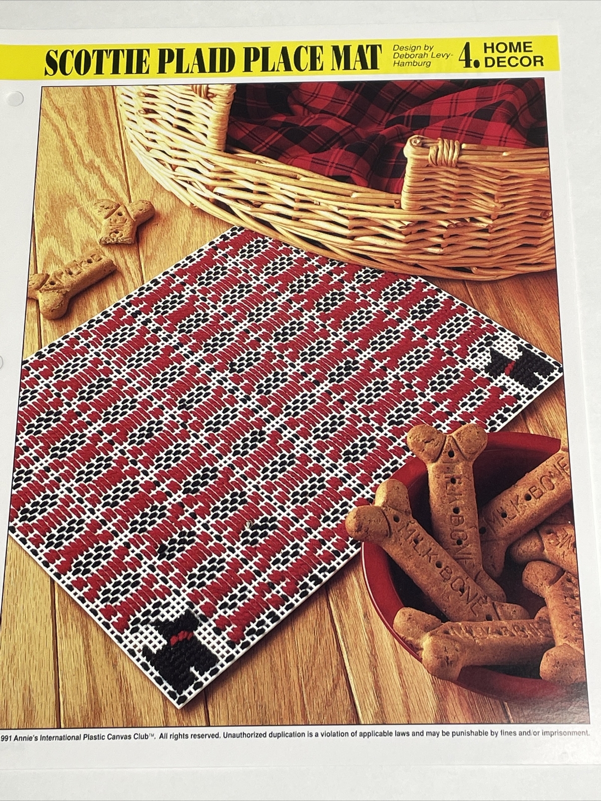 Scottie Plaid Place Mat Annie's Plastic Canvas Pattern