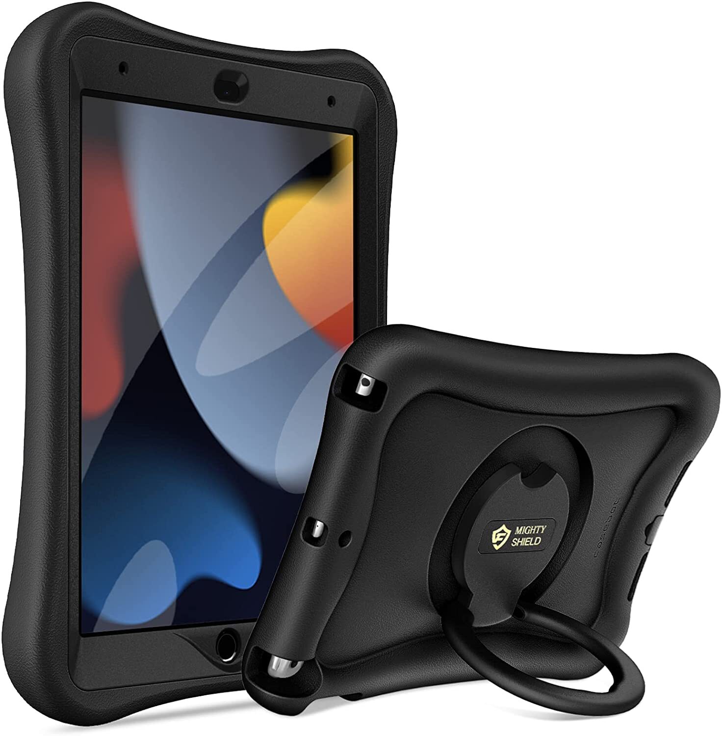 For iPad 9th/8th/7th Gen Rotating Stand Case Rugged Cover with Screen Protector