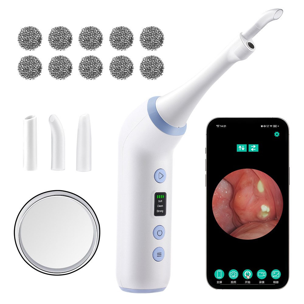 Visible Tonsil Stone Remover Kit with HD Camera, 3 Suction Levels, LED Light